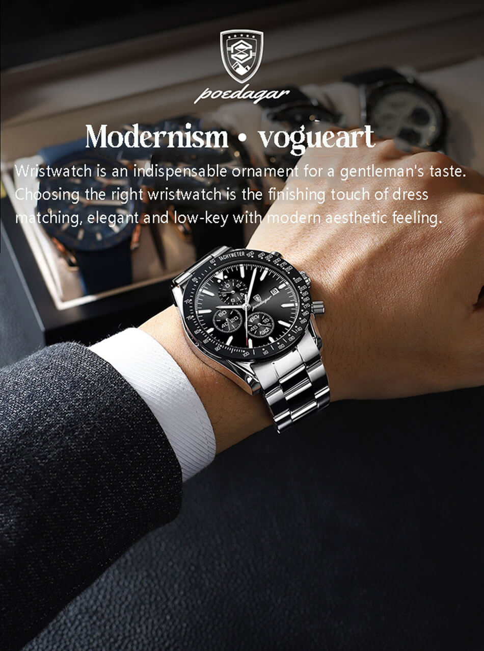 POEDAGAR Chronograph Watch for Men | 988 - ICONIC SHOP